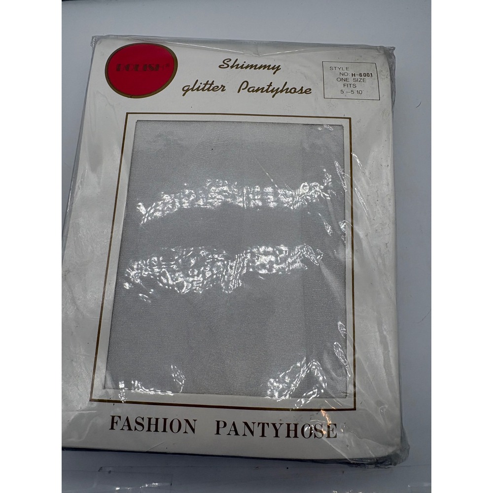 Lot of 6 NWT Shimmy Glitter Pantyhose White Fashion Tights One Size Fits 5'-5'10